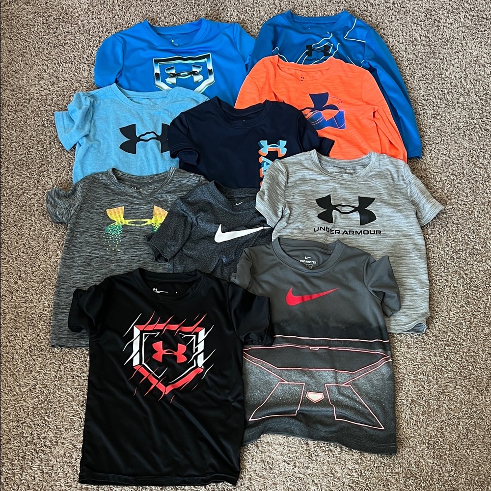 Under Armour and Nike Kids' Shirts - 5/6 lot (10 Shirts)
